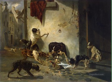 動物 Painting - 主人に夕食を運ぶスティーブンス・ジョセフ犬